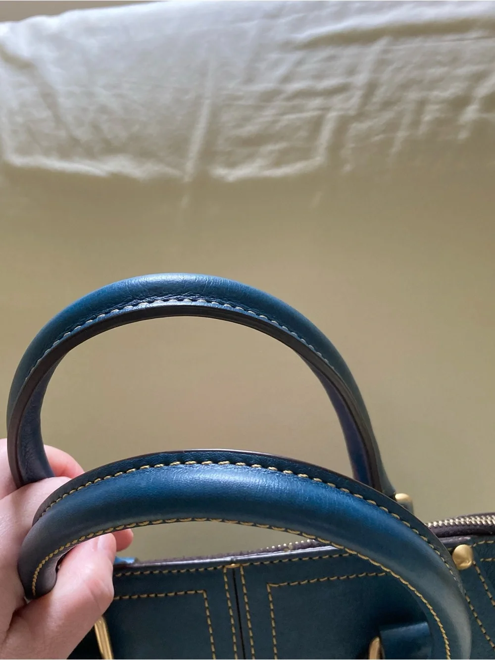 Dooney & Burke leather florentine clayton satchel teal